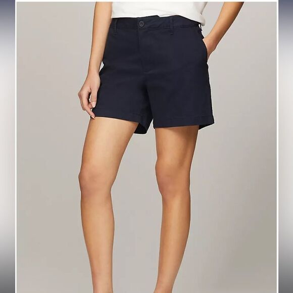 Tommy Hilfiger Classic Stretch 5" Cotton Blend Shorts In Black Size 6 - Picture 1 of 9
